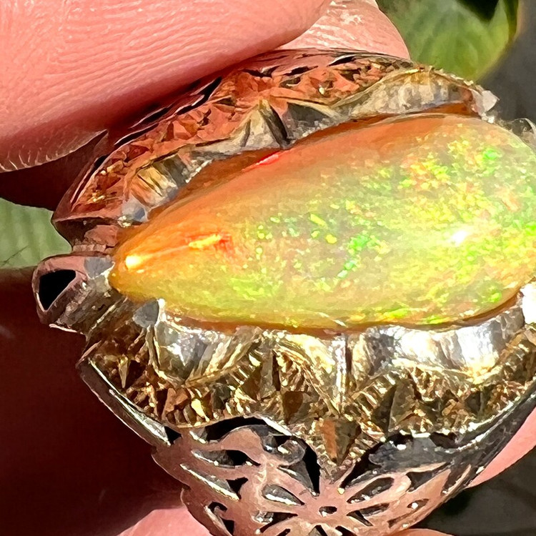 قیمت و خرید انگشتر اوپال اتیوپی رکاب نقره دستی