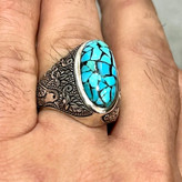 مشخصات قیمت و خرید انگشتر فیروزه چهل تکه نیشابور