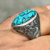 مشخصات قیمت و خرید انگشتر فیروزه چهل تکه نیشابور