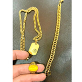 مشخصات و خرید ست انگشتر،دستبند و گردنبند و پلاک استیل طلایی رنگ مردانه