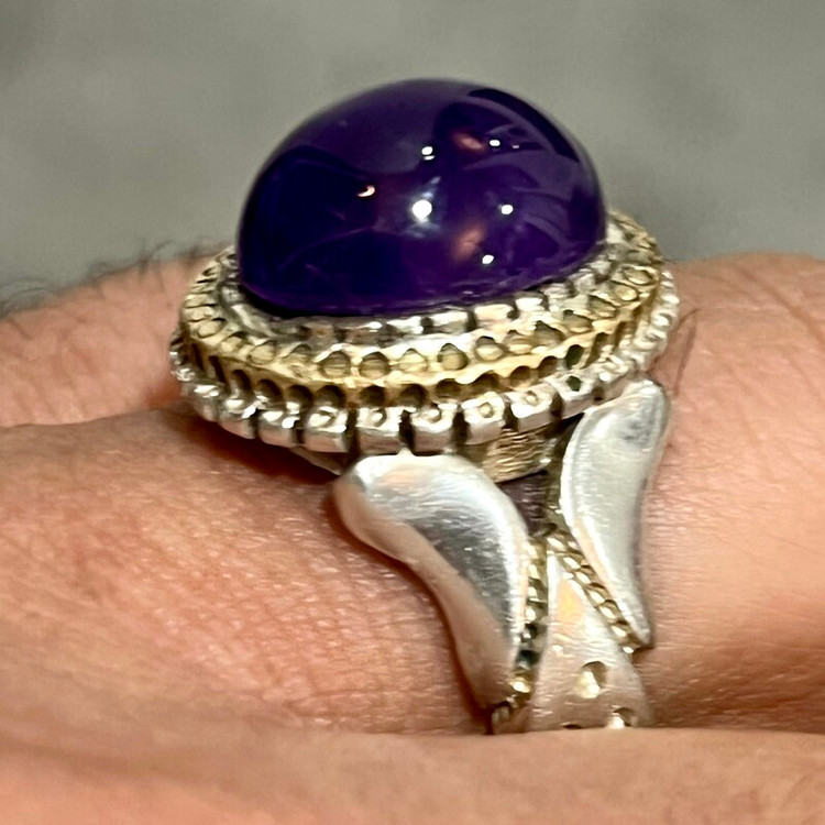 مشخصات قیمت و خرید انگشتر آماتیس برزیلی معدنی خوشرنگ