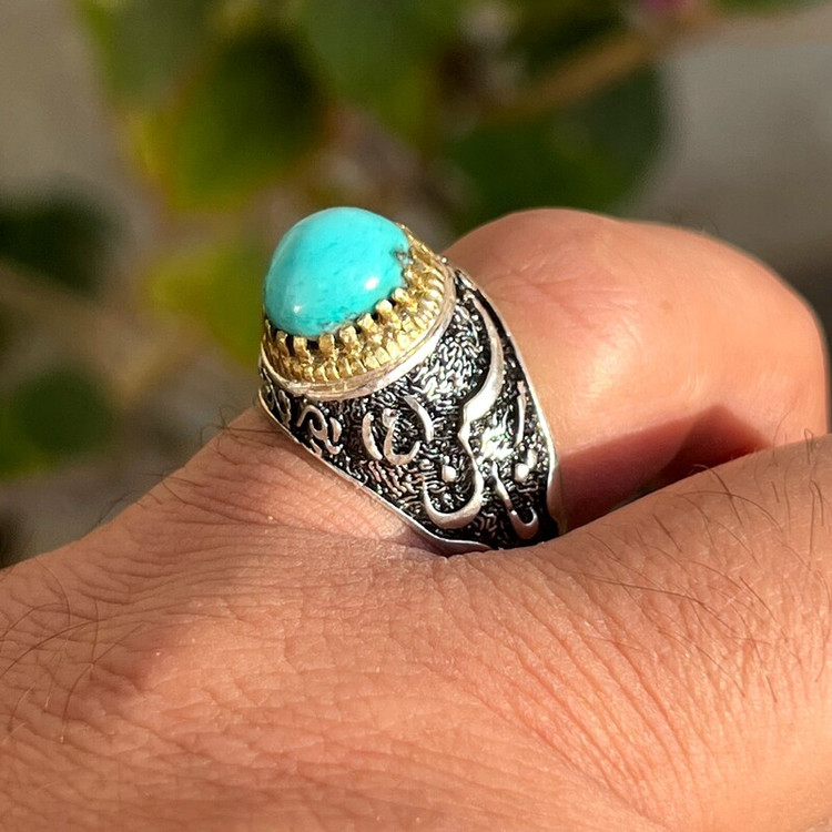 انگشتر فیروزه عجمی معدنی نیشابور