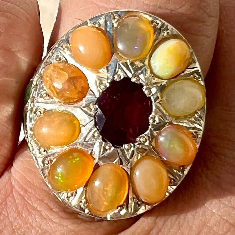 مشخصات قیمت و خرید انگشتر اوپال و یاقوت سرخ آفریقا