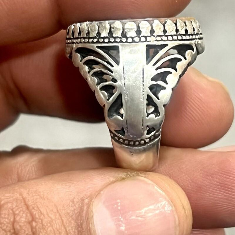 قیمت وخرید انگشترمردانه نقره باسنگ شجر