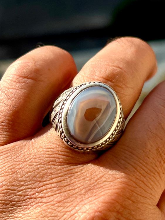 انگشتر عقیق کهنه رکاب دستی