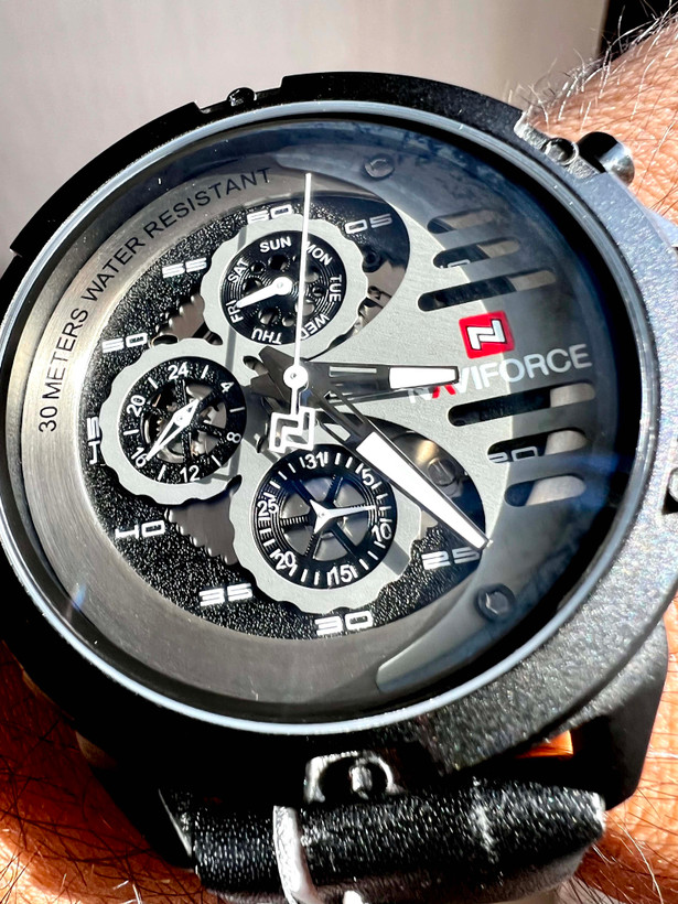 ساعت مچی مردانه navi force اصل مدل NF9110M سه موتور فعال موتور ژاپنی کد ۳۷۴