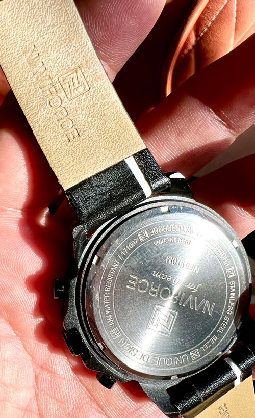 ساعت مچی مردانه navi force اصل مدل NF9110M سه موتور فعال موتور ژاپنی کد ۳۷۴