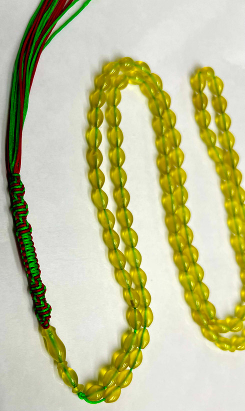 تسبیح شاه مقصود افغان زرد انگوری کهنه کابلی ،اصل بدون برس با ناخالصی جزئی کد ۴۱۷