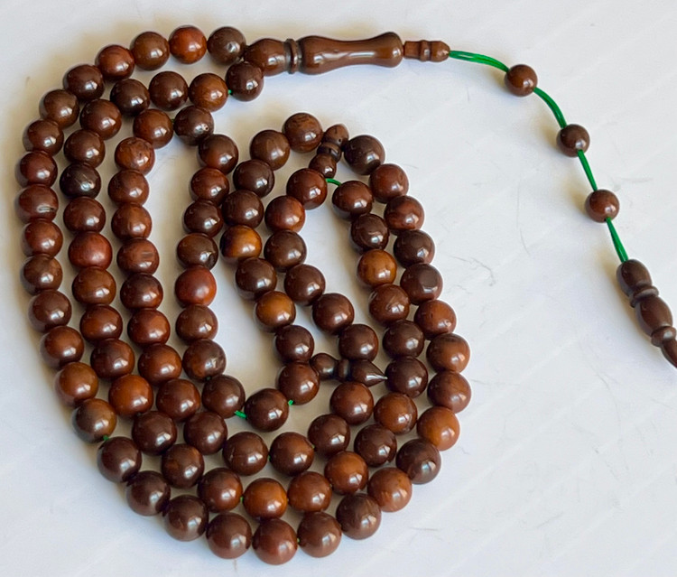 تسبیح کشکول کهنه اصل تراش از چوب کوکو باباسو کد ۵۵۰