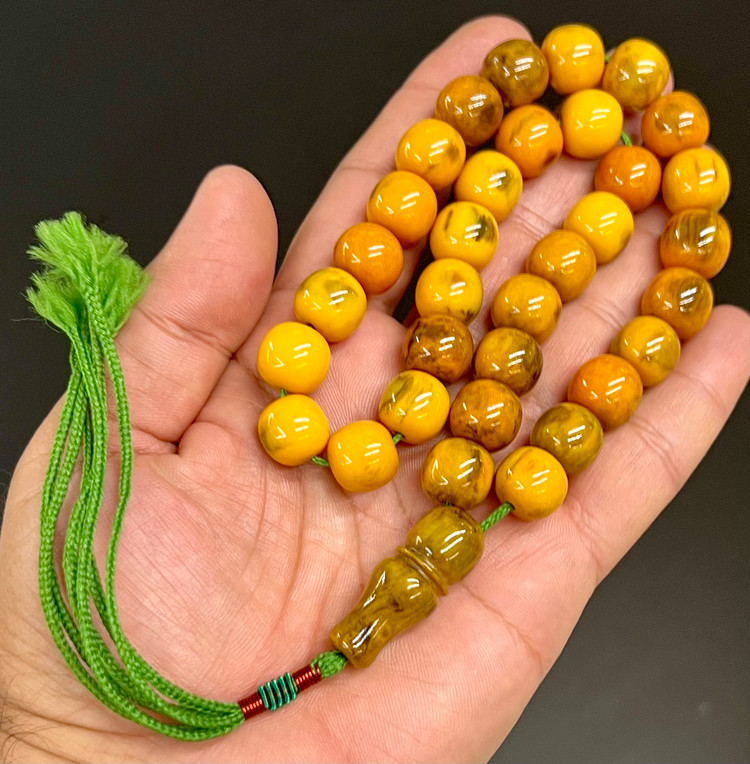 تسبیح سندلوس آلمان کهنه اصل ،رنگ مسکاوی -چریکی بودار و معطر کد ۶۱۸