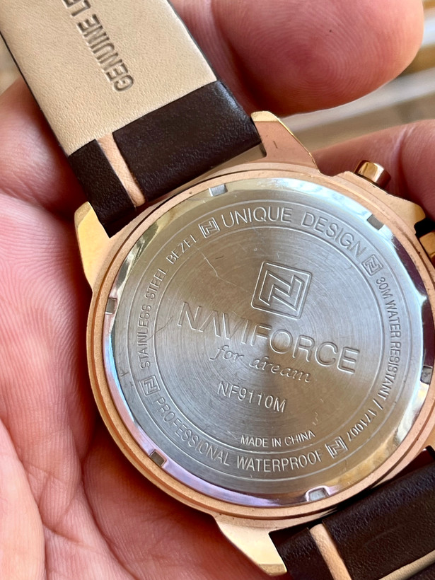 ساعت مچی مردانه naviforce سه موتوره ضد خش ضد آب، موتور کوارتز ژاپنی کد ۶۲۱